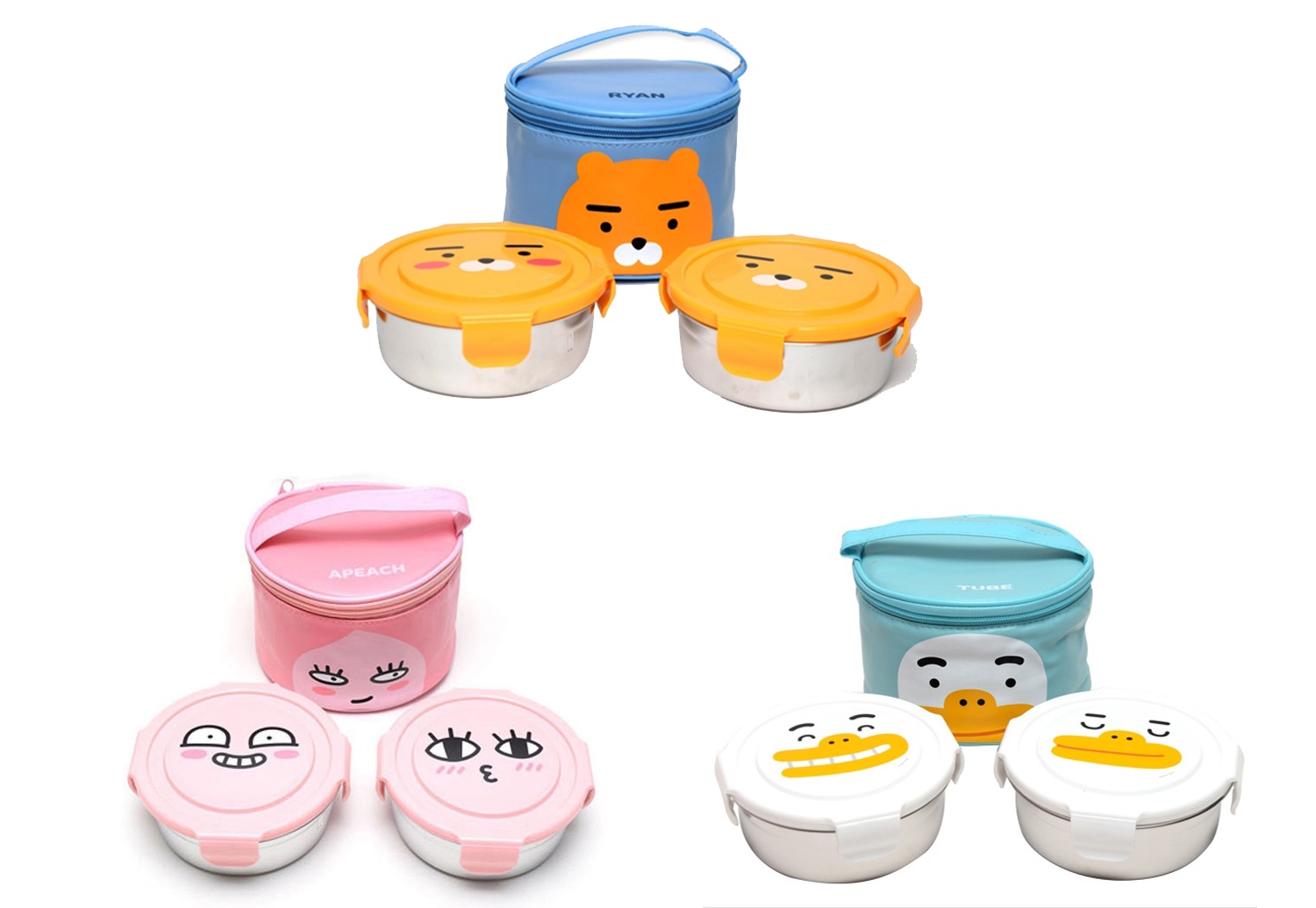 Kakao friends円形ステンバッグお弁当(アッピチ／ライオン／チューブ）