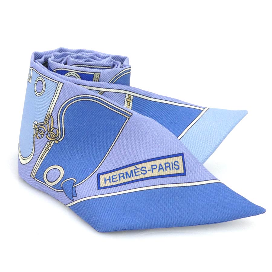 エルメス HERMES スカーフ ツイリー シルク ライトパープル系 レディース h31231j