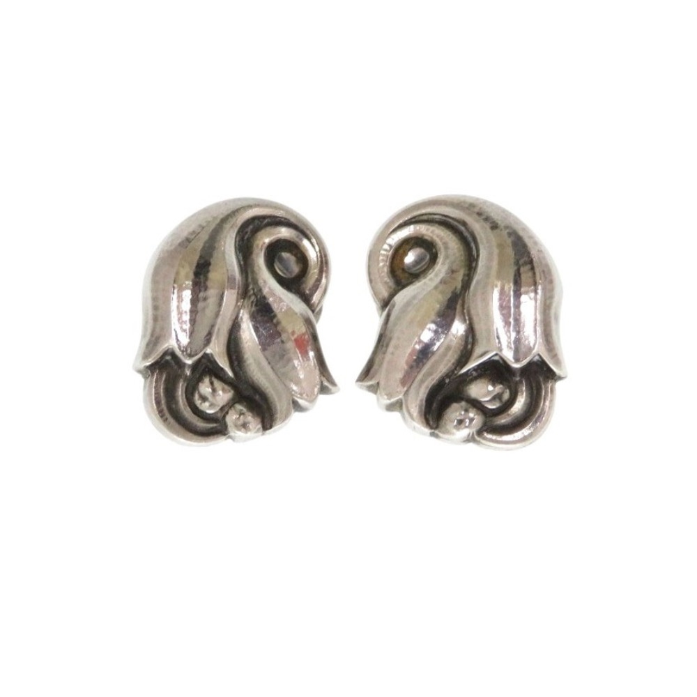 美品 ジョージジェンセン スズラン 100A イヤリング シルバー925 シルバー 0019【中古】Georg Jensen メンズ