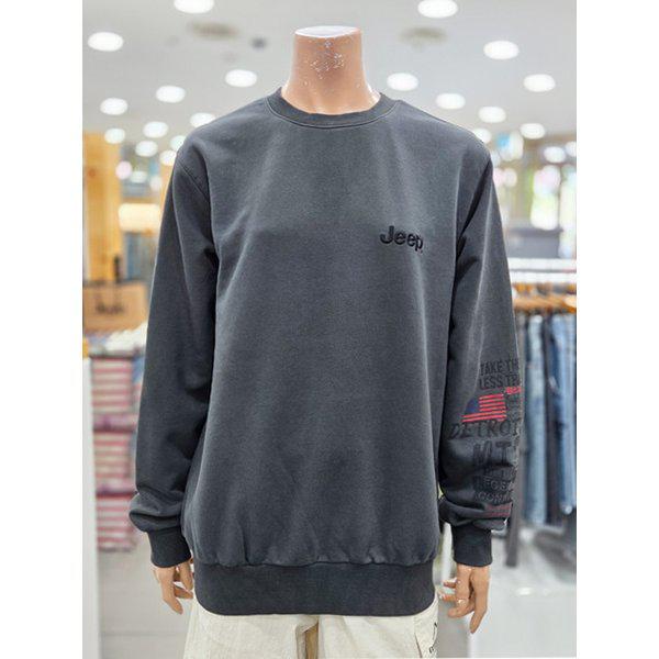 男女共用 袖グラフィック ルーズフィット スウェットシャツ(JQ3TSU861_DG)_DG