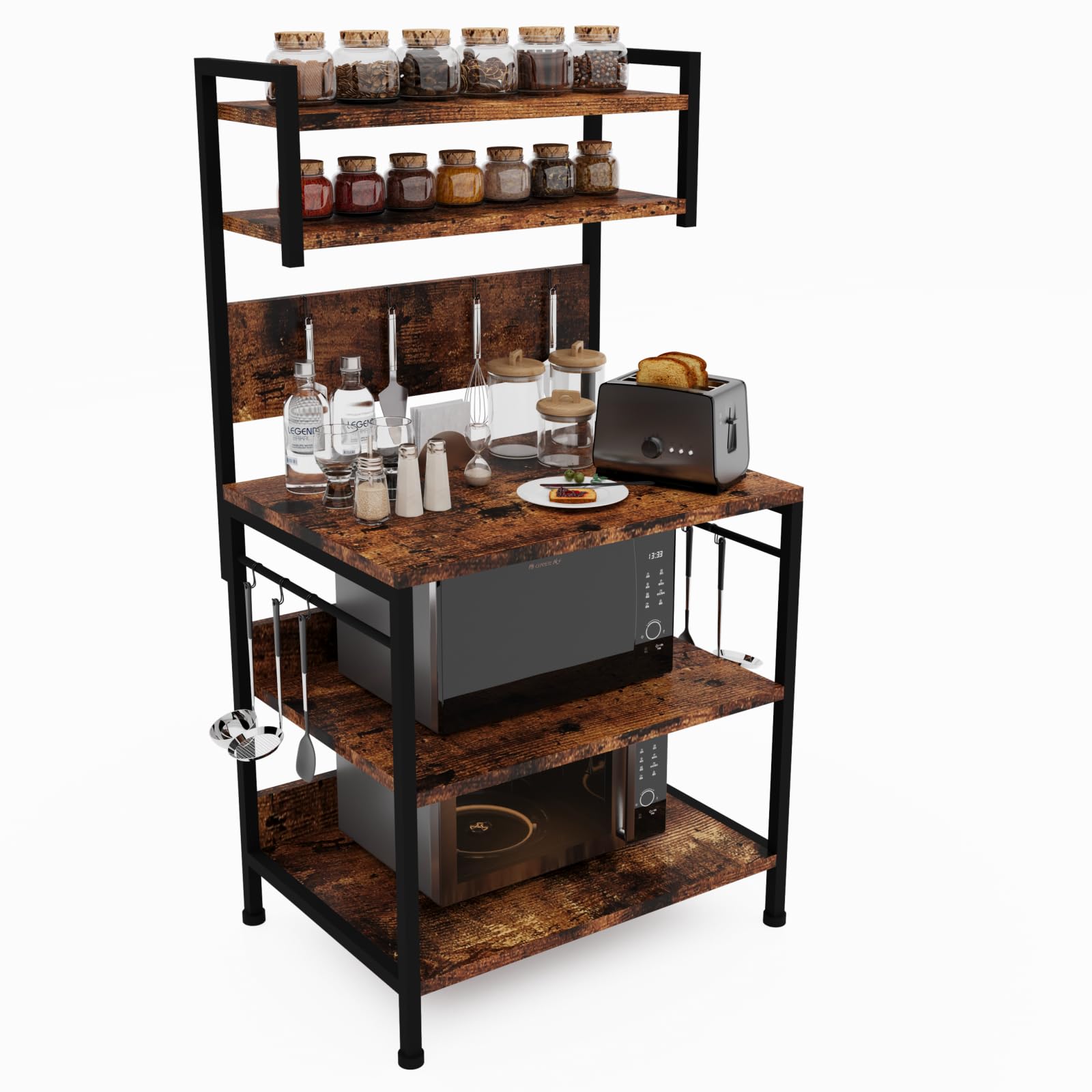 5段 オープンシェル フ ラック 棚 隙間収納 木製棚板 スチール 多機能 収納ラック 収納棚 整理棚 本棚