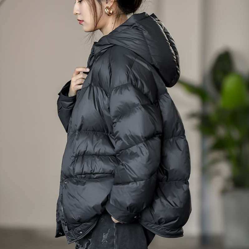 ダウンジャケット レディース 厚手 ダウンパーカー レディースダウン 春秋冬 中綿ジャケット 大きいサイズ ウルトラダウンパーカー ショート丈 美シルエット 無地 シンプル 冬 パープル 女の子 ブラ