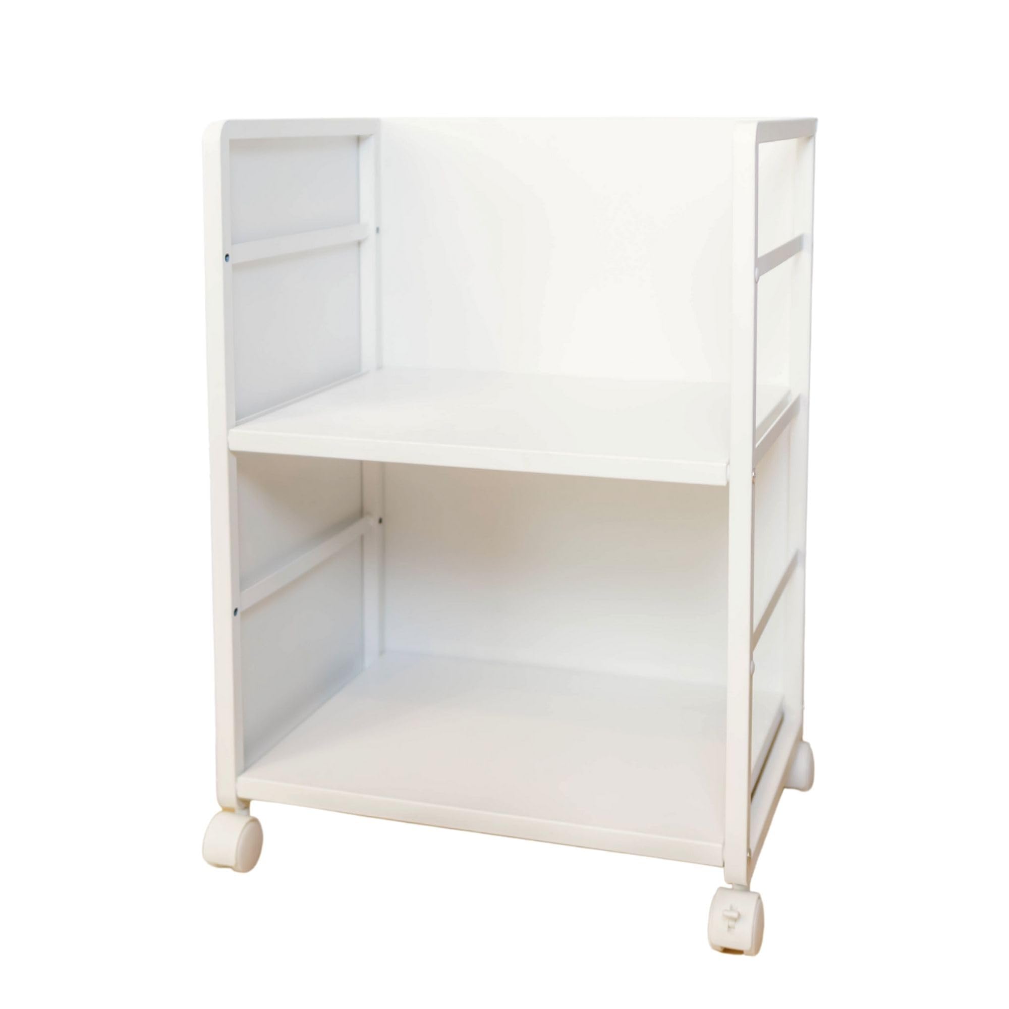 【収納ラック】キッチン目隠し収納ラック ホワイト W42×D34×H60 キッチンワゴン ストック 整理収納アドバイザー監修 キャスター付き 整理収納アドバイサー監修 デスク下収納 テーブル下収納 ラ