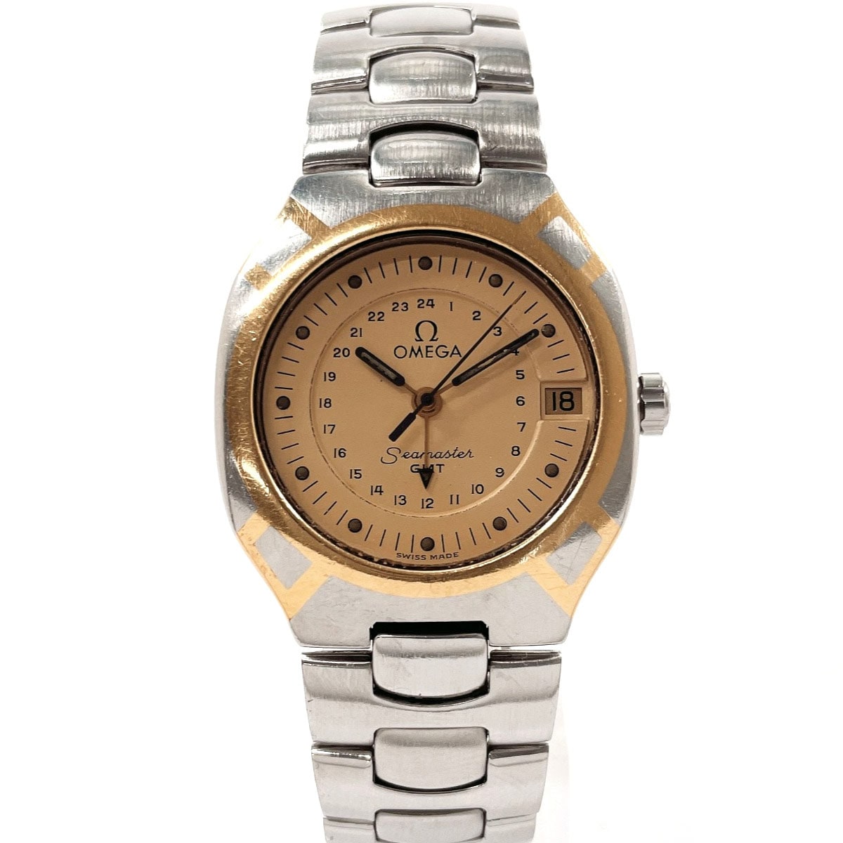 396.1122 ヴィンテージ シーマスター ポラリス GMT 腕時計 シルバー ステンレススチール メンズ