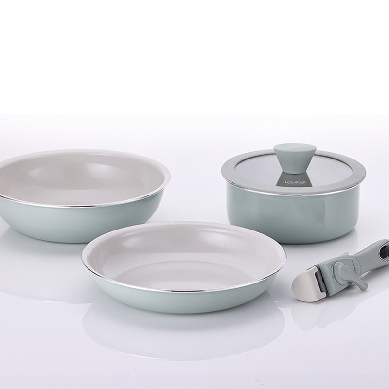 ROGI COLO IHマジックハンズ5点セット（フォレスト）グリーン！ 取っ手の脱着で便利な調理 きれいなプレーティング