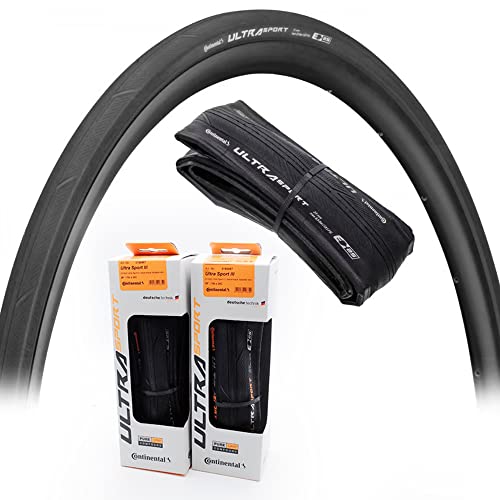コンチネンタル Ultra Sport 3 Black-Black 700×25C FB (0150457) バイシクル タイヤ ： ブラック [並行輸入品]
