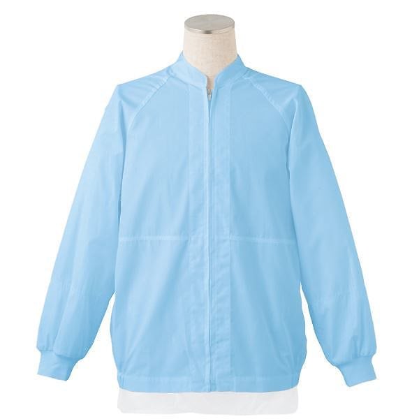 サカノ繊維 工場用白衣男女兼用 インナーネット付ラグラン袖 SKA290N サックス 4Lサイズ