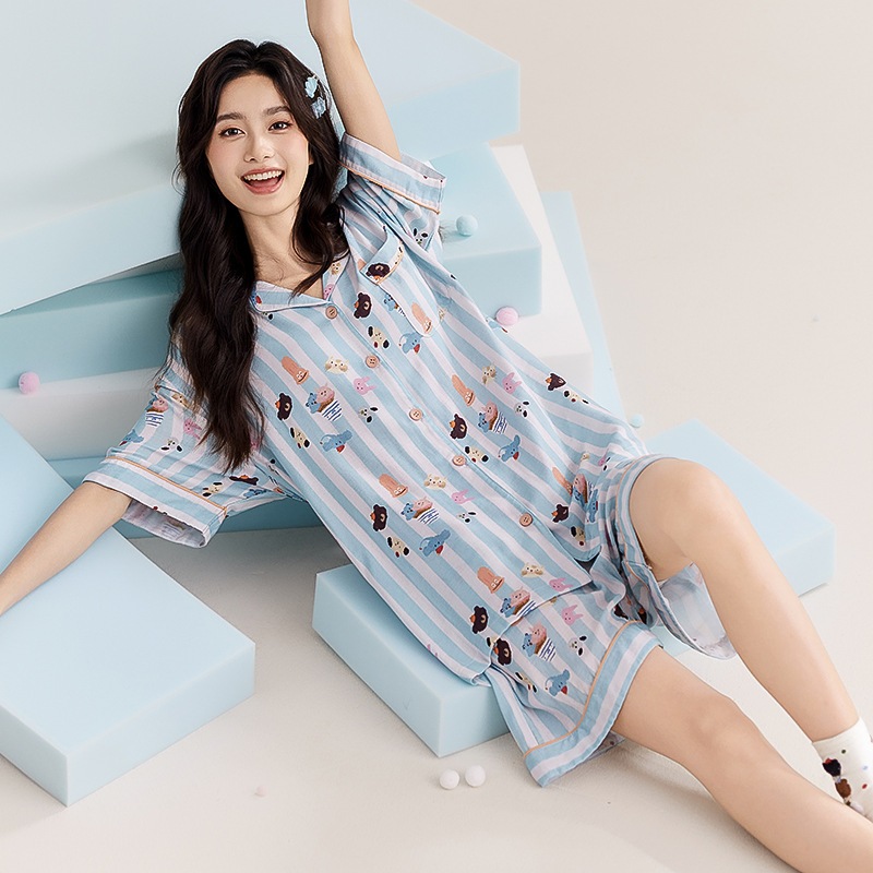 2024 かわいい動物クラス A 純綿パジャマ 3 点セット漫画アニメファッションガーリーハートホーム服外で着用可能