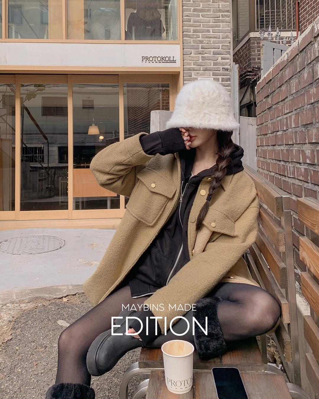 ボア素材オーバーフィットジャケット韓国ファッション レディース