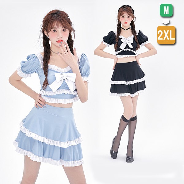 水着 上下セット 無地 ハイウエスト 小胸 リボン スカート セクシー 可愛い パンツ付き 体型カバー 着痩せ パッド付 かわいい ピンク 女性 海水浴 温泉 韓国風