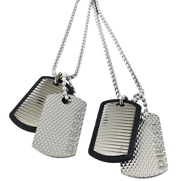 ディーゼル ペアネックレス カップル お揃い プレゼント ブランド 大人 シンプル ステンレス プレート チェーンネックレス シルバー ドックタグ 記念日 誕生日 ギフト メンズ レディース ユニセッ