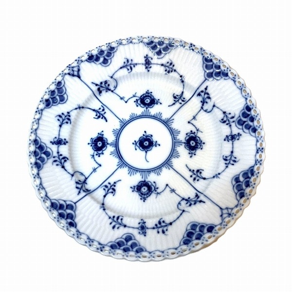 ロイヤルコペンハーゲン ブルーフルーテッド フルレース プレート 19cm 【中古】