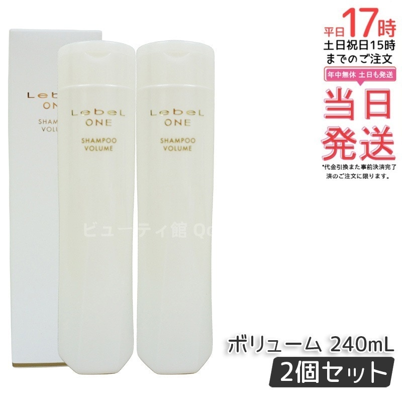 【2個セット】LebeL ONE ルベル ワン シャンプー ボリューム 240ml VOLUME SHAMPOO ヘア&スキャルプシャンプー 洗い流す ヘアサロン専売品 頭皮ケア