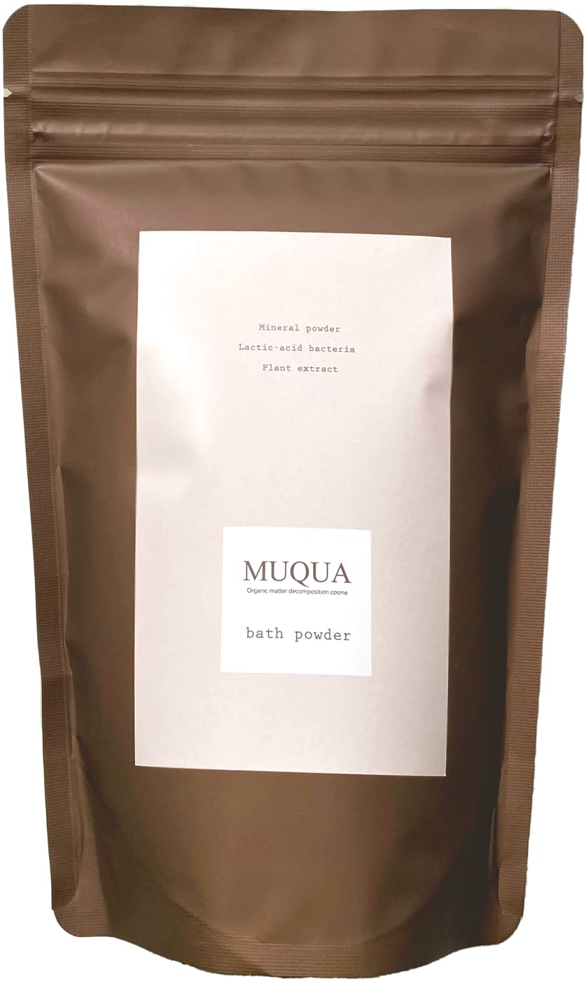 【毛穴の洗浄までする入浴剤】MUQUA(ﾑｸｱ) 500g(25日分) 保温+保湿力(温活)ヒト由来乳酸菌入りで無添加・無香料・国内生産 あせもや日焼けした肌のアフターケア用 かき混ぜると泡風呂に！