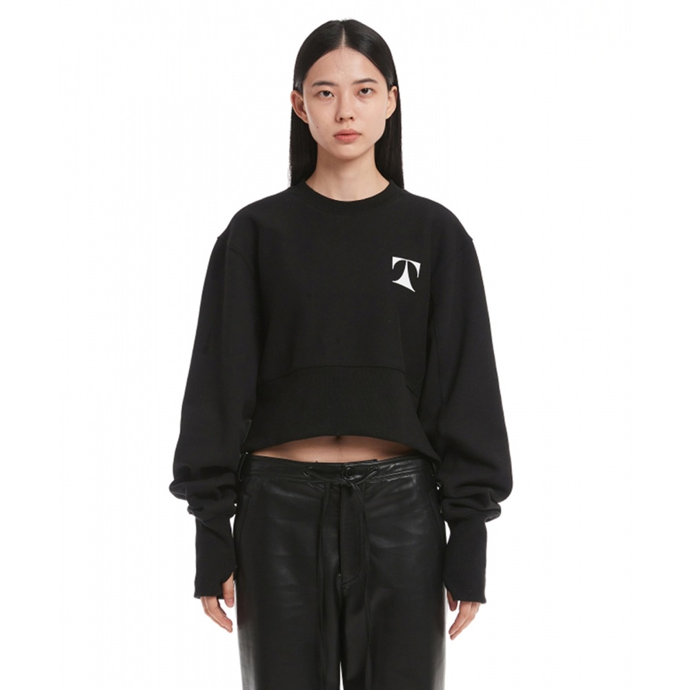 TRUNK PROJECT ブラック T ロゴ スウェットシャツ