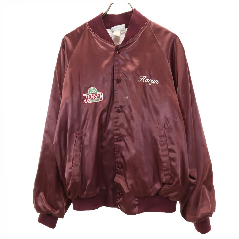 ハートウェル 80s USA製 ヴィンテージ 長袖 ナイロンジャケット L ボルドー HARTWELL 裏トリコット メンズ