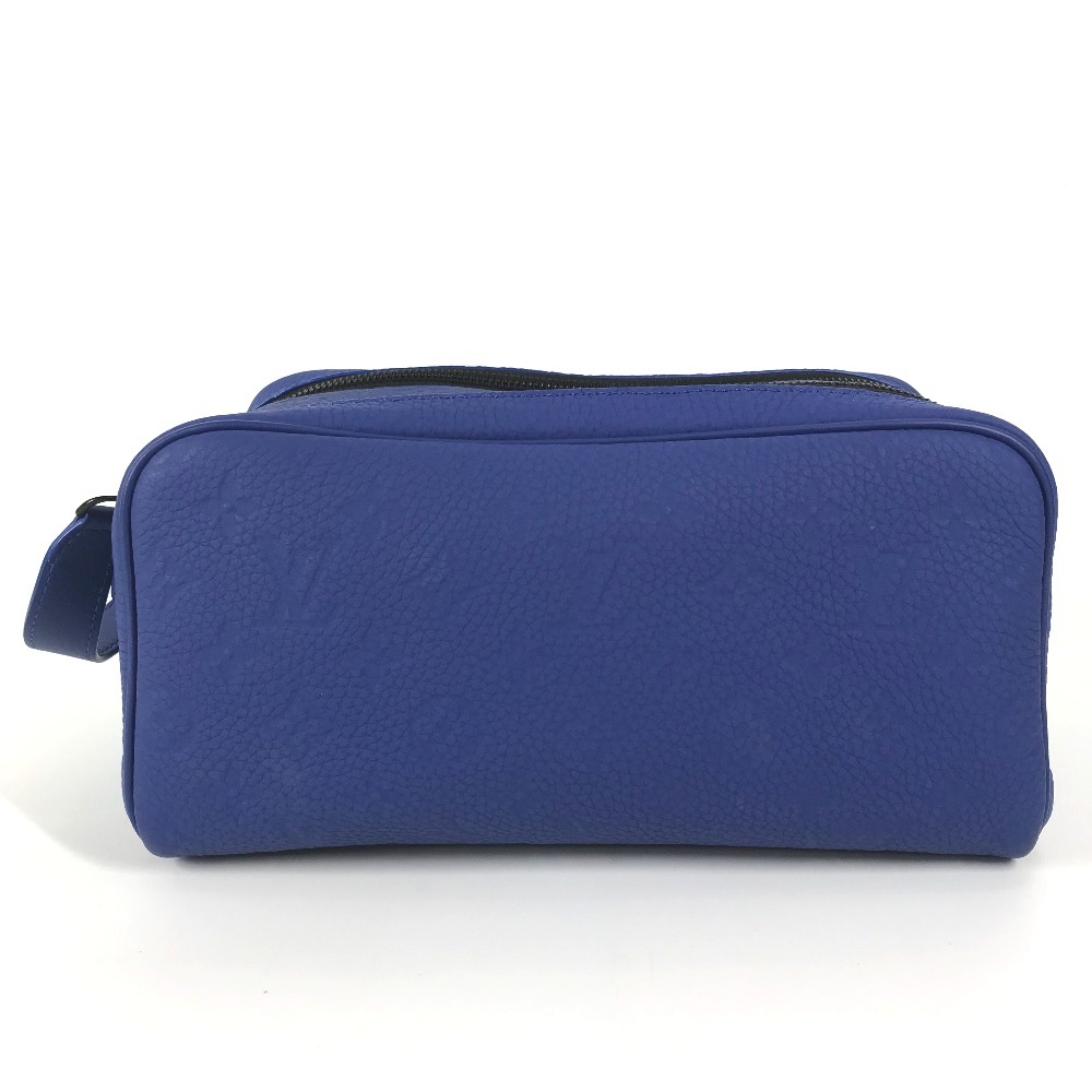 クラッチバッグ M82576 ドップキット モノグラムトリヨン カバン セカンドバッグ ポーチ トリヨンレザー ブルー