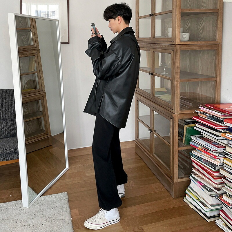 スラックス メンズ 秋 ワイドパンツ 九分丈 ストラップ付き シンプル