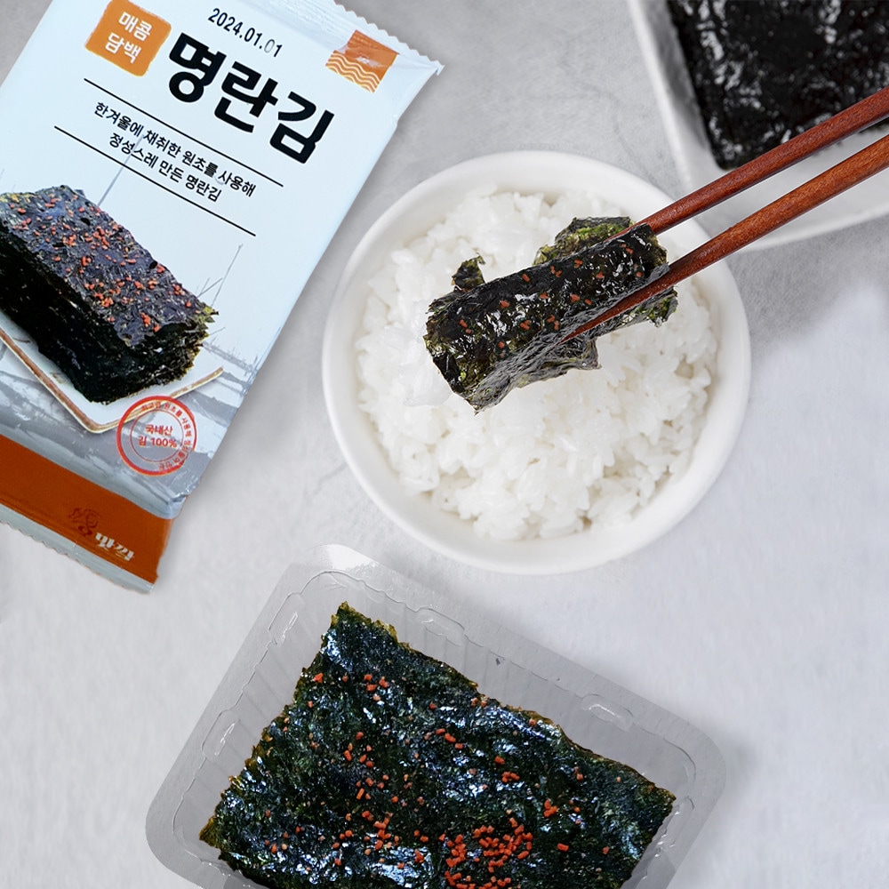ピリ辛 淡白な明太子シーズニング海苔 6g x 36袋 韓国海苔
