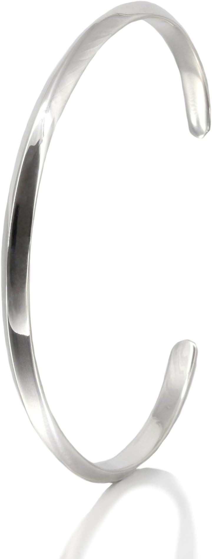 シルバー 925 バングル シンプル プレーン メンズ ブレスレット 銀( シルバー)