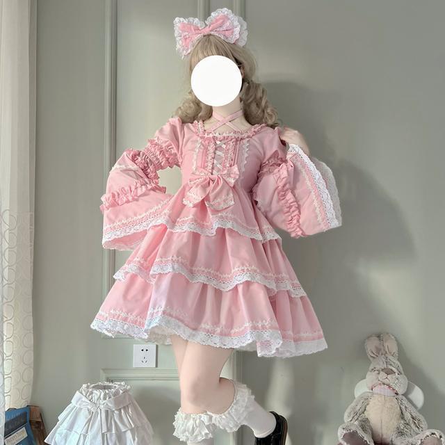 今年人気のロリータSALEパーティードレス ロリータ洋装ロリーさん半袖着脱可能opワンピース韓国ファッショ