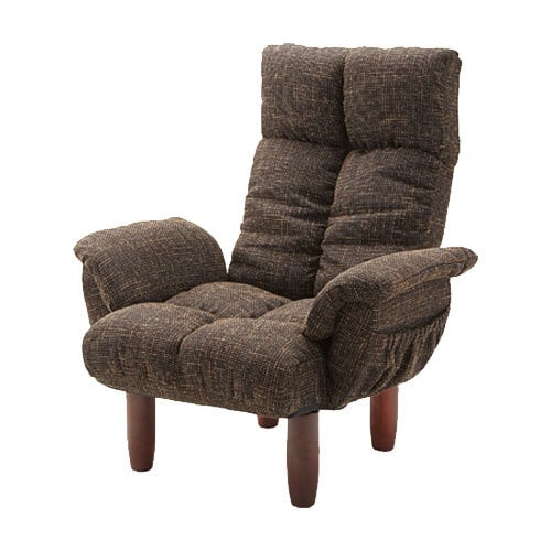 脚付パーソナルチェア RKC-39BR 【 布地 1人掛けソファ インテリア雑貨 リビング家具 リクライニング リラックスチェア 座椅子 座いす 座イス おしゃれ 腰掛 チェアー フロアチェア 】