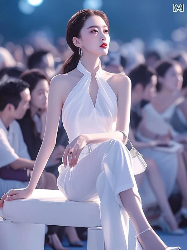 【送料無料】レディース ファッション オシャレ カワイイ 女性用 シンプル 人カワイイ きいサイズ 婦人 白 ホルターネック ワンピース フレンチ ハイエンド シック ハイエンド シスター ノースリー