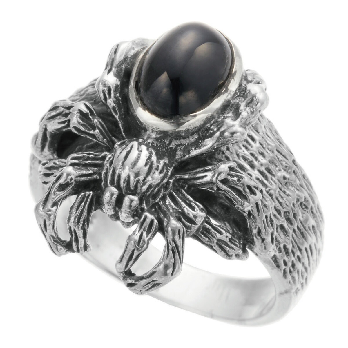 リング メンズ シルバー925 オニキス 蜘蛛 クモ スパイダー 虫 かっこいい インパクト