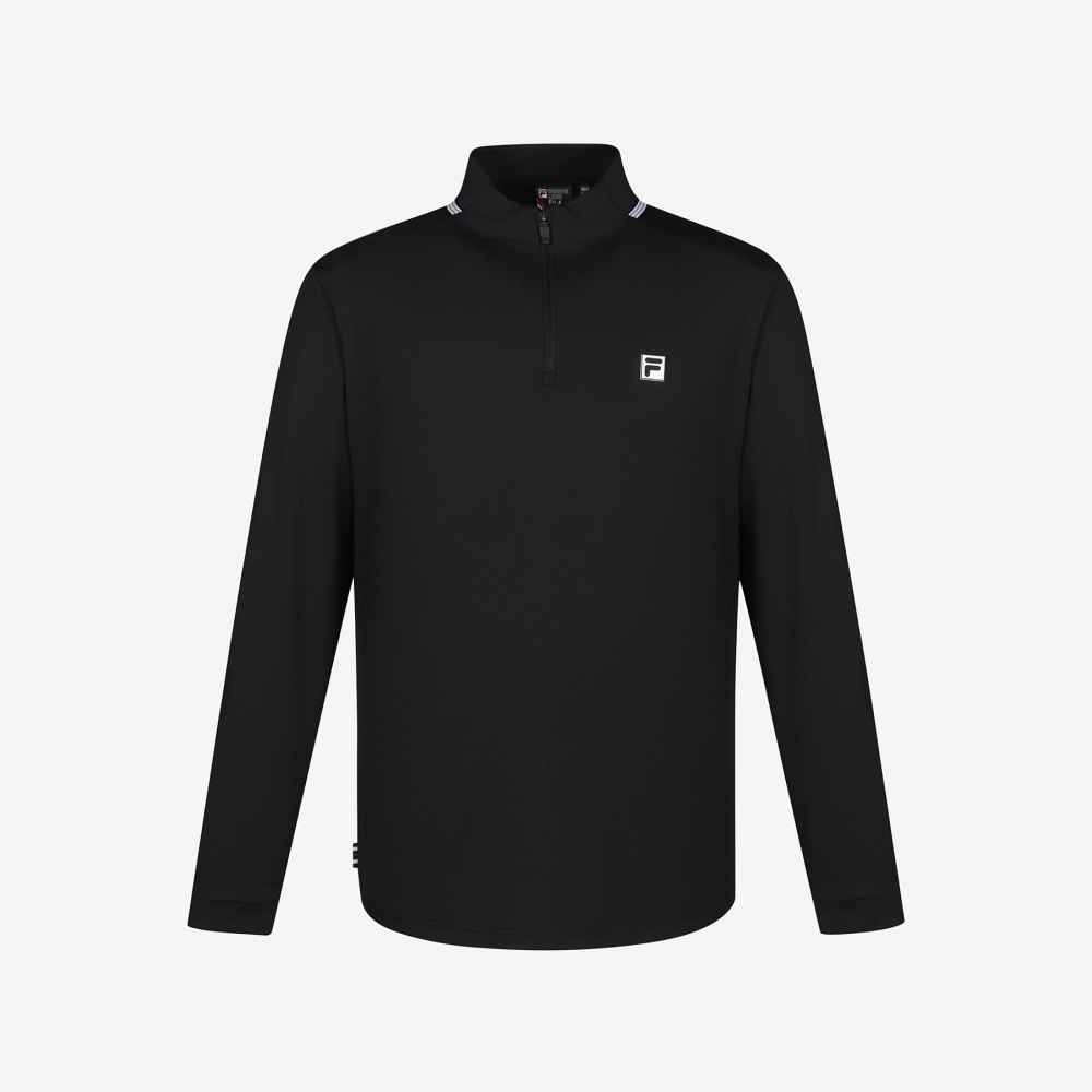 フィラテニス起毛ハーフジップアップロングスリーブ Tシャツ_FS2RLG4301M_BLK