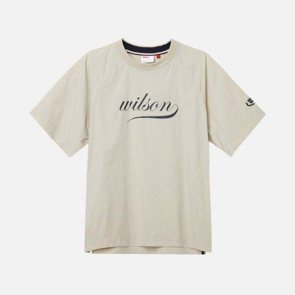 半袖Tシャツ JQS W241001TTW31-BEI 男性ヘリテージロゴ半袖ピステ