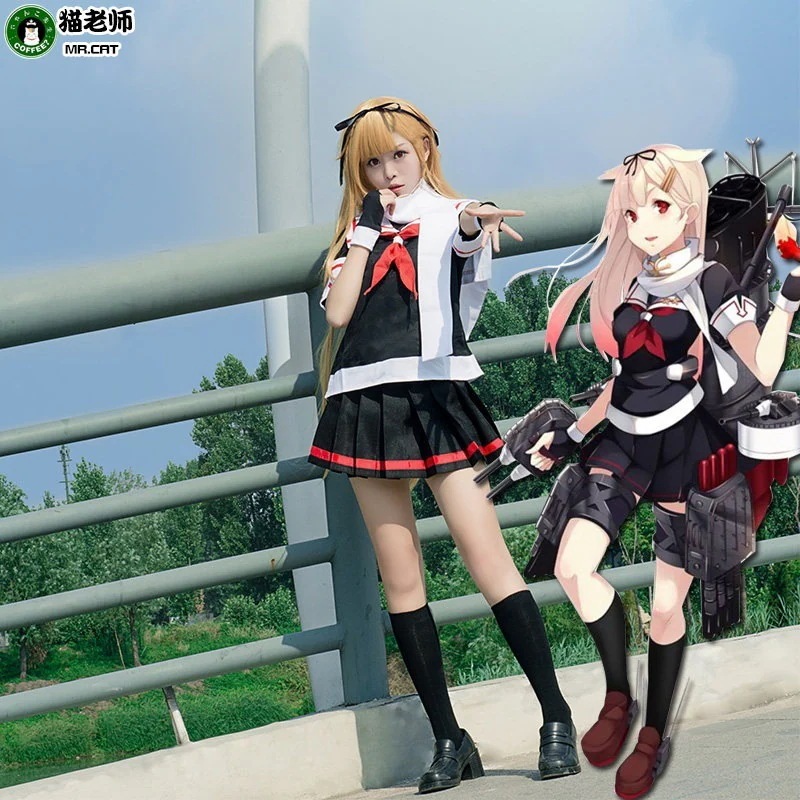 猫老师夕立改二服装动漫cosplay制服舰队Collection舰娘水手服女