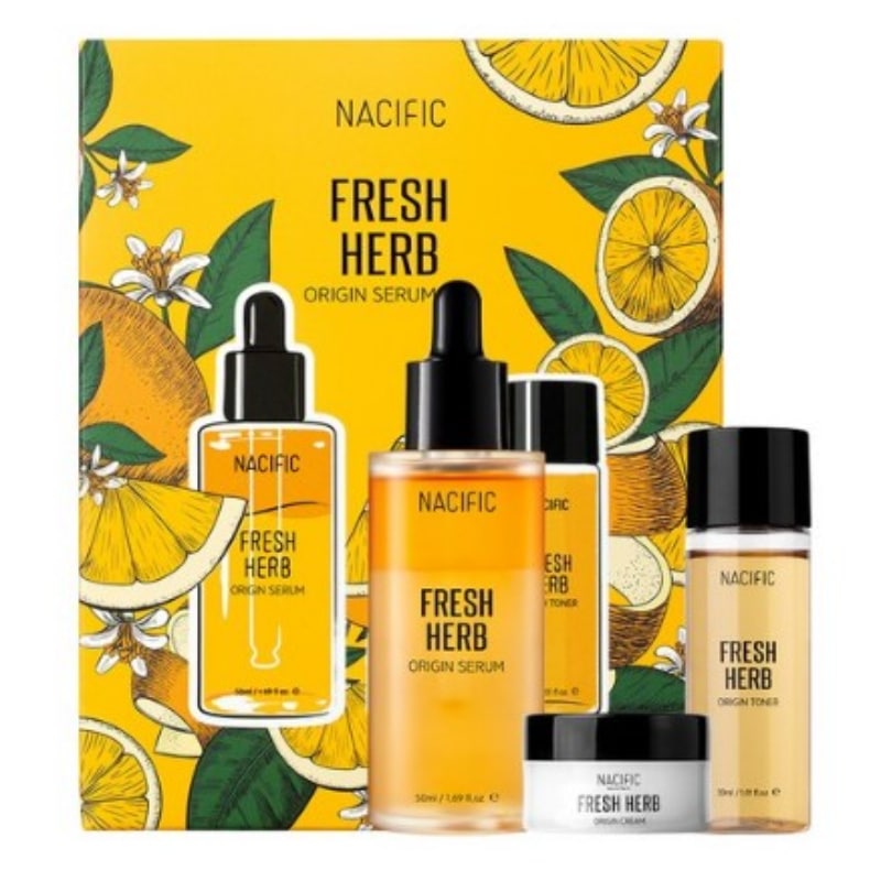 [韓國正品店]ネシチュー フレッシュハーブ オリジンセット (トナー30ml+セラム50ml+クリーム12g)