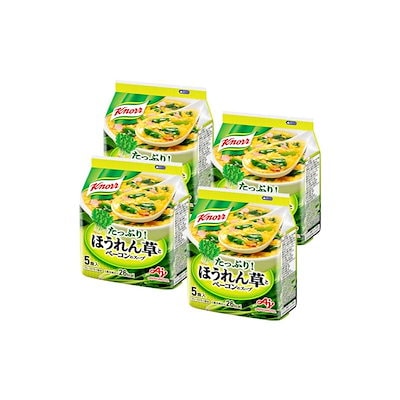 他サイト： クノール ほうれん草とベーコンのスープ 5食入袋×4個 味の素 フリーズドライ 野菜スープ インスタントの商品画像
