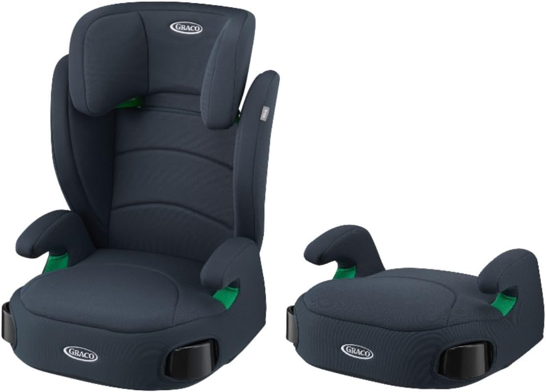 GRACO(グレコ) ジュニアシート ブースターシート シートベルト固定 ジュニアプラスネクスト R129適合 3歳半頃～12歳頃まで カップホルダー付 背もたれ取り外し可 (アビスネイビー)