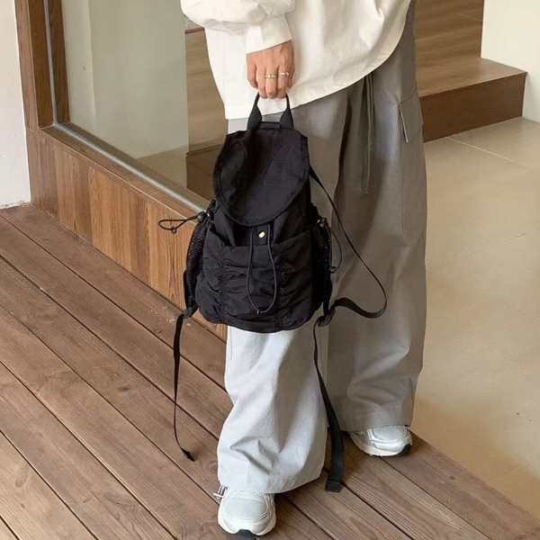 韓国ファッション ミニ デイリー ナイロン シャーリング ストリング バックパック
