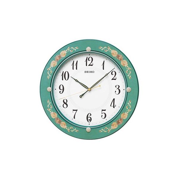 KX220M セイコー 電波クロック　掛け時計 花柄模様枠