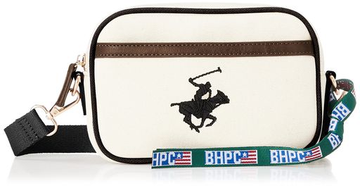 [ビバリーヒルズポロクラブ] キャンバスショルダーバッグ BH1009N レディース アイボリー×ブラック