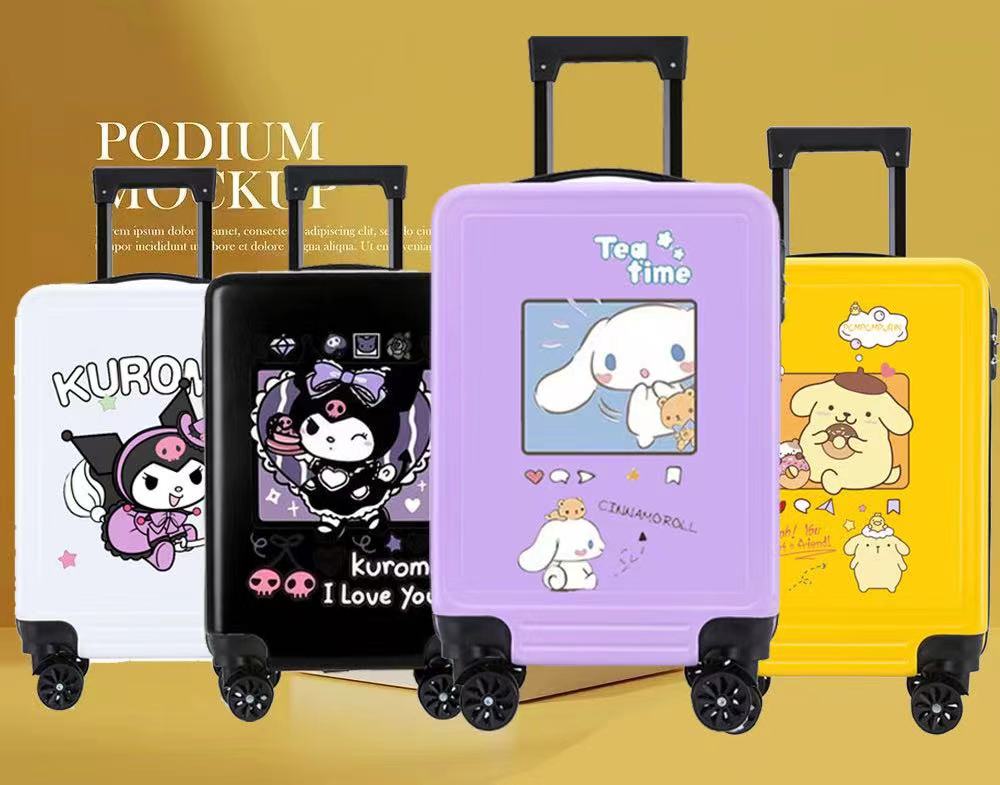 每日更新【限定販売】サンリオ新作登場キャリーバッグ クロミ 学生用キャリーケース子供用キャリーケース18インチユニバーサルホイール大容量カートゥーン新货 E77