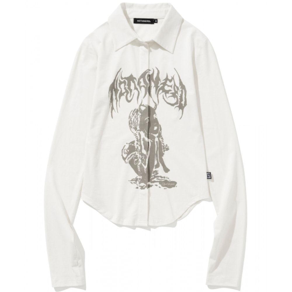 NOT4NERD W デビルガールスリムシャツ-ホワイト