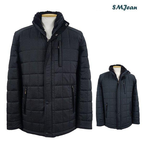 SMJ1193 キルティングファージャケット 中年男性用ジャケット ファーカラー 韓国産