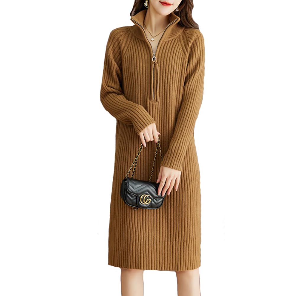 ワンピース バイカラー スウェット ニット 韓国風 セーター 秋 冬 トレーナー パーカー レディース スウェット 長袖 おしゃれ カジュアル 綿 体型カバー 通勤