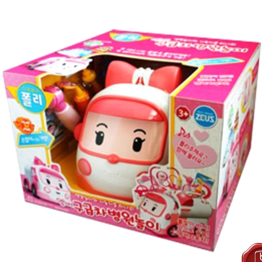 ロボカーポリ 救急車アンビュランスプレイセット - 韓国アニメーション『ロボカーポリ』のお医者さん遊びセットキャラクターおもちゃ子供向け韓国アニメ正品