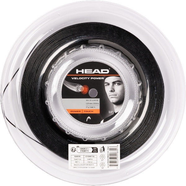HEAD ヘッド Velocity Power Reel 200m テニス 硬式ガット 281633-BK