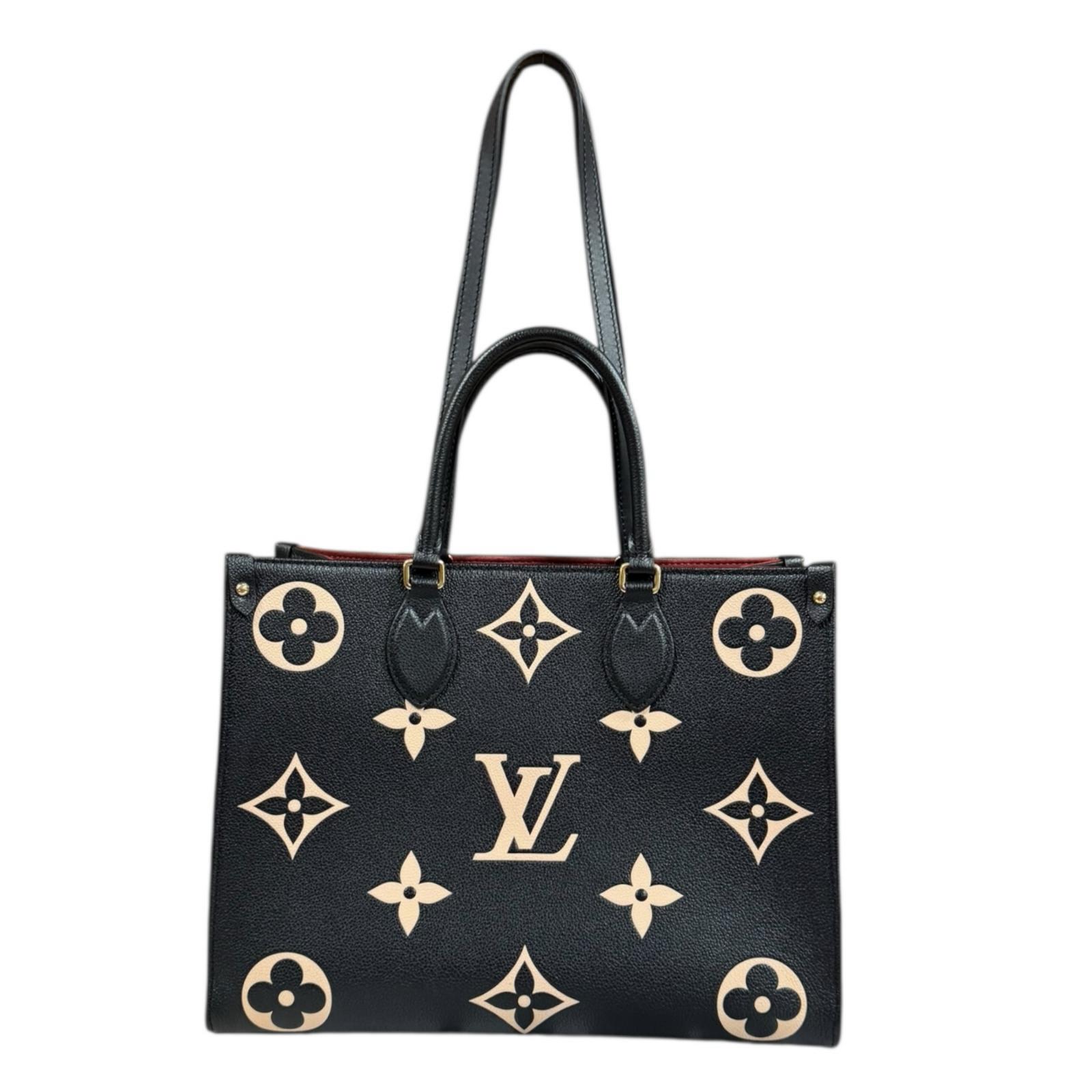 ルイヴィトン オンザゴーMM モノグラムバイカラーアンプラント ショルダーバッグ M45495 ブラック LOUIS VUITTON 中古 美品