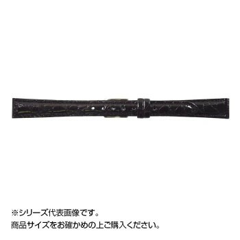 MIMOSA（ミモザ） 時計バンド DM腹ワニ 13mm ブラック （美錠:銀） WDM-A13