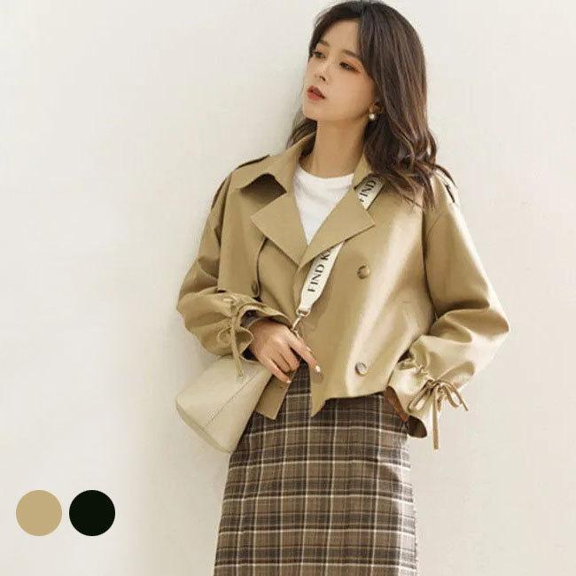 ジャケット 秋 レディース スプリングジャケット トレンチ キレイめ ショートコート Aライン 体型カバー トレンチコート プレゼント