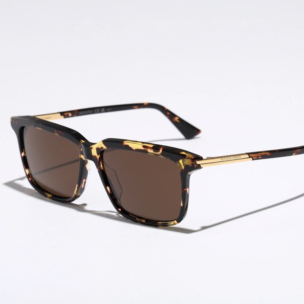 BOTTEGA VENETA ボッテガヴェネタ サングラス BV1261S レディース スクエア型 セルフレーム フルリム ロゴ アイウェア 002/HAVANA-HAVANA-BROWN