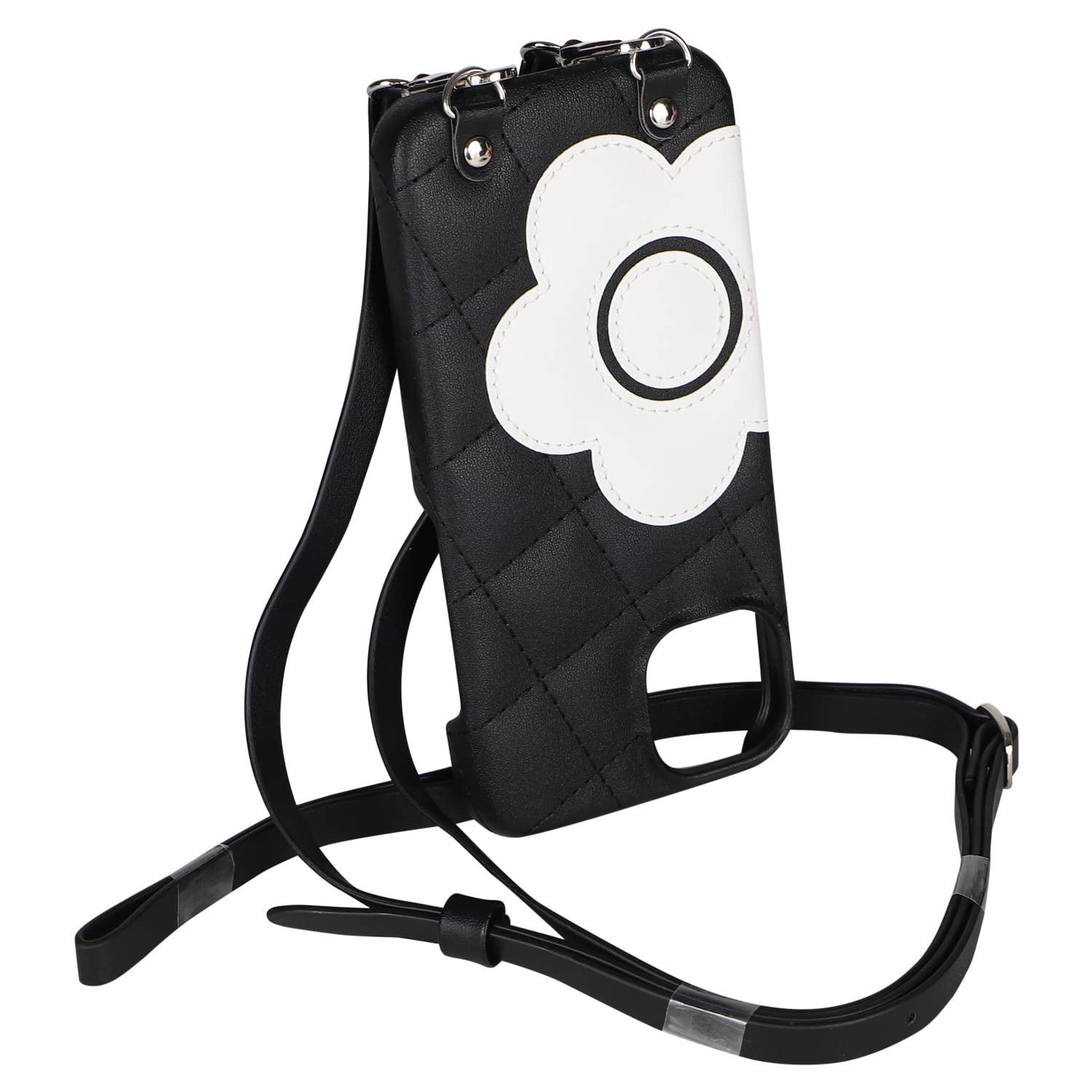 MARY QUANT マリークワント iPhone 14 13 用 ケース スマホショルダー PU QUILT LEATHER NEW SLING CASE レディース ブラック 黒