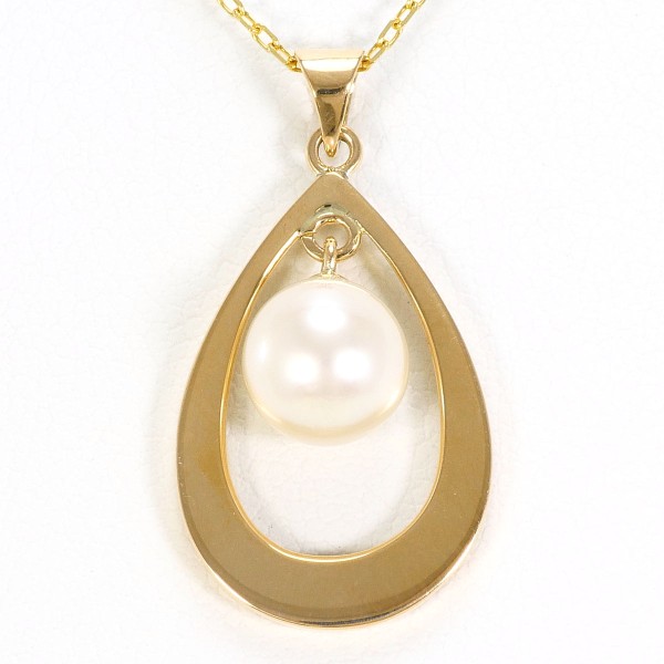 K18 18金 YG イエローゴールド ネックレス パール(真珠) 約51cm ジュエリー 中古