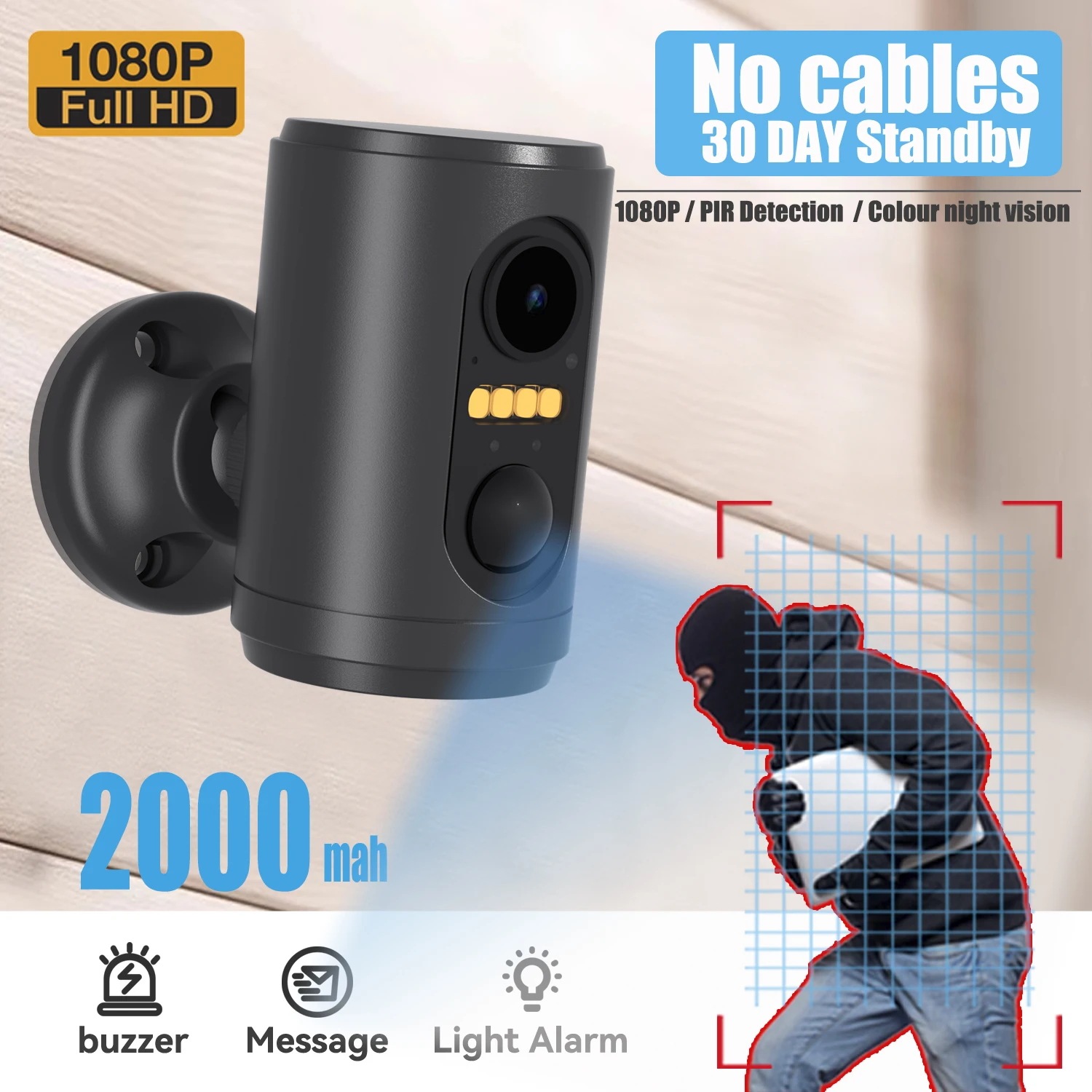 ワイヤレスワイドレンズミニカメラ,wifiバッテリー,長い待機時間,屋内pir検出,cctvビデオ,IPセキュリティ,HD,アプリ,1080p 8,143円